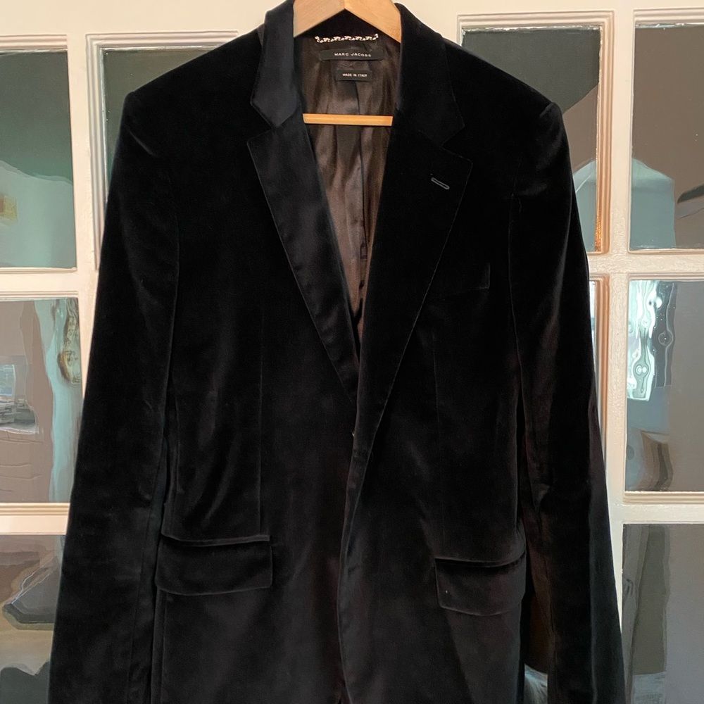 Marc Jacobs Mens Midnight Blue Velvet Suit